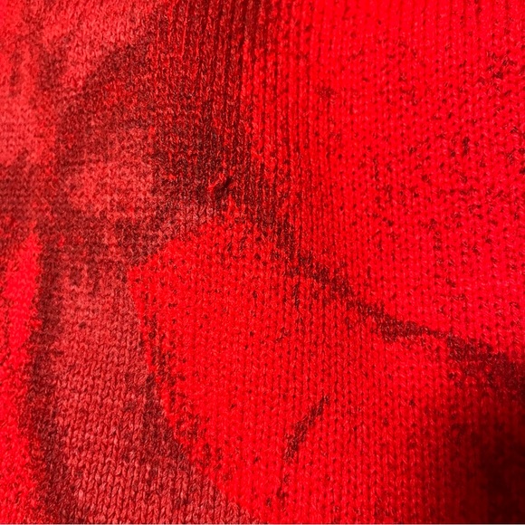 Red Boatneck Teddy Bear Graphic Long Sweater - Picture 8 of 8